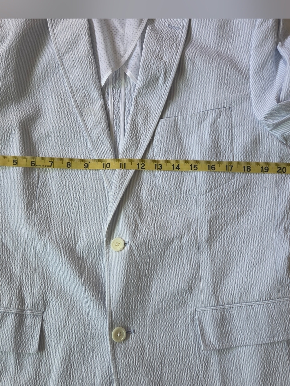 INC International Concepts Light Blue Seersucker Sport Coat - Picture 4 of 11